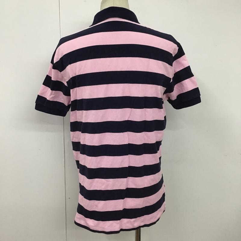 ポロバイラルフローレン Polo by RALPH LAUREN ポロシャツ 半袖 半袖ポロシャツ カラーシャツカットソー 刺繍カットソー 半袖カットソー ボーダーカットソー M ボーダー柄 桃 / ピンク / X 紺 / ネイビー / メンズ USED 古着 中古 10099749
