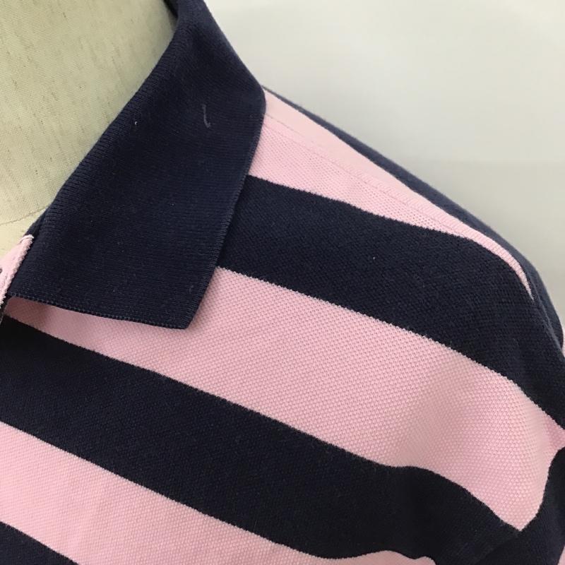 ポロバイラルフローレン Polo by RALPH LAUREN ポロシャツ 半袖 半袖ポロシャツ カラーシャツカットソー 刺繍カットソー 半袖カットソー ボーダーカットソー M ボーダー柄 桃 / ピンク / X 紺 / ネイビー / メンズ USED 古着 中古 10099749