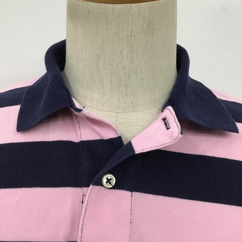ポロバイラルフローレン Polo by RALPH LAUREN ポロシャツ 半袖 半袖ポロシャツ カラーシャツカットソー 刺繍カットソー 半袖カットソー ボーダーカットソー M ボーダー柄 桃 / ピンク / X 紺 / ネイビー / メンズ USED 古着 中古 10099749