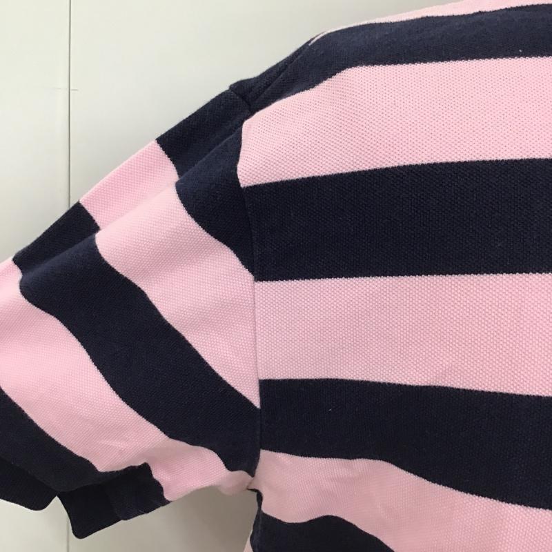 ポロバイラルフローレン Polo by RALPH LAUREN ポロシャツ 半袖 半袖ポロシャツ カラーシャツカットソー 刺繍カットソー 半袖カットソー ボーダーカットソー M ボーダー柄 桃 / ピンク / X 紺 / ネイビー / メンズ USED 古着 中古 10099749