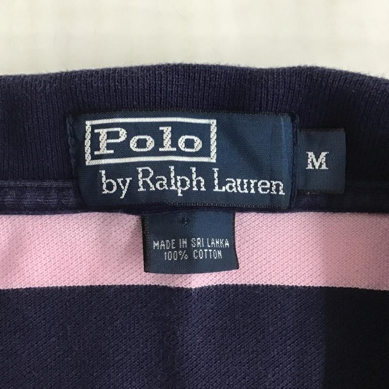 ポロバイラルフローレン Polo by RALPH LAUREN ポロシャツ 半袖 半袖ポロシャツ カラーシャツカットソー 刺繍カットソー 半袖カットソー ボーダーカットソー M ボーダー柄 桃 / ピンク / X 紺 / ネイビー / メンズ USED 古着 中古 10099749