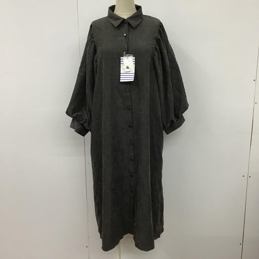 オリーブデオリーブ OLIVE des OLIVE ワンピース ロングスカート 半袖ワンピース シャツワンピース パフスリーブカットソー カラーシャツワンピース FREE 無地 黒 / ブラック /  レディース USED 古着 中古 10099759