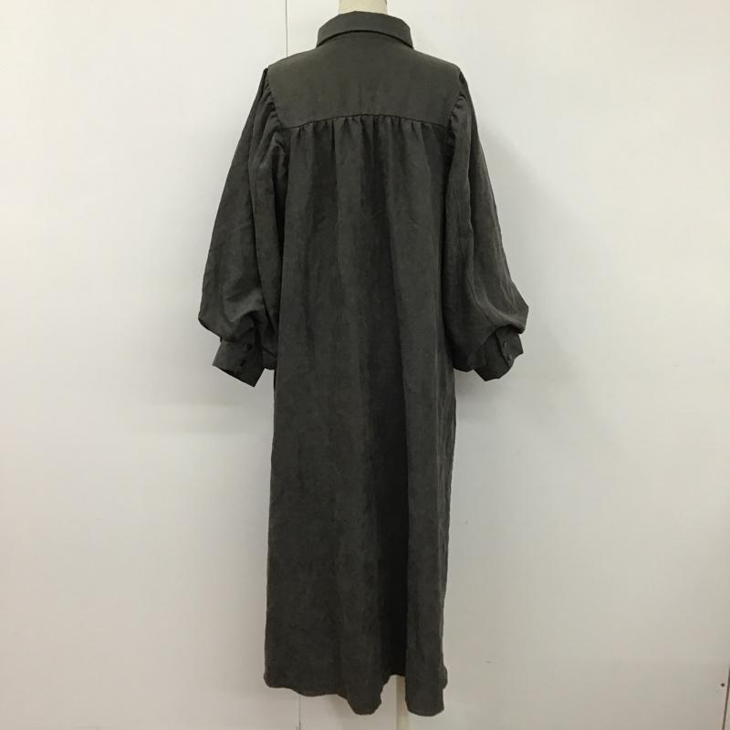 オリーブデオリーブ OLIVE des OLIVE ワンピース ロングスカート 半袖ワンピース シャツワンピース パフスリーブカットソー カラーシャツワンピース FREE 無地 黒 / ブラック / レディース USED 古着 中古 10099759