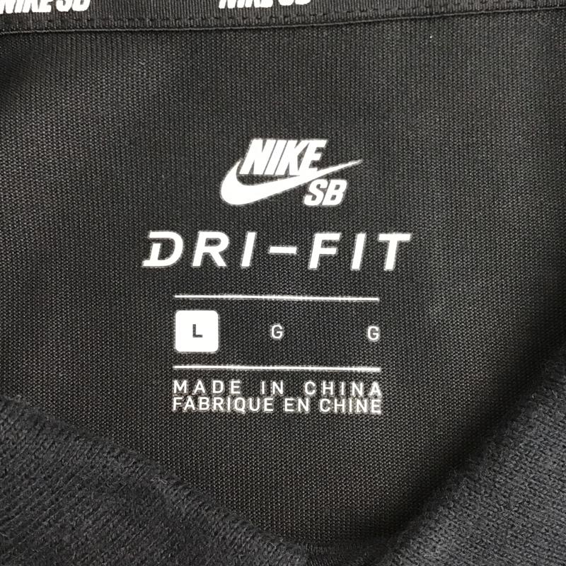 ナイキエスビー NIKE SB ポロシャツ 半袖 BV1031-010 スケートボードポロ グラフィックデザイン ロゴ L プリント 黒 / ブラック / メンズ USED 古着 中古 10099825