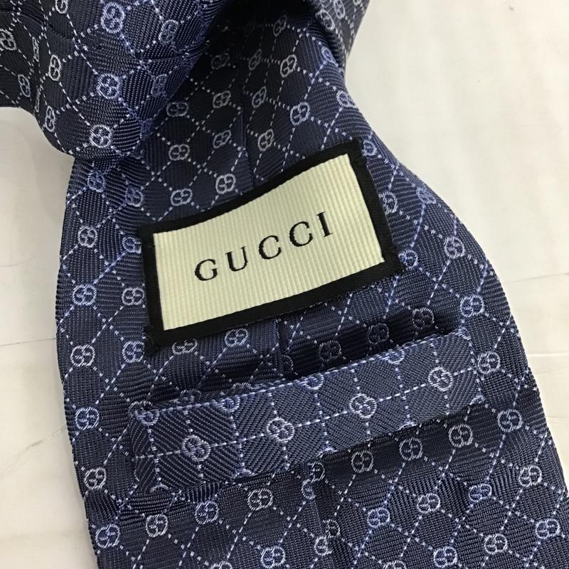 グッチ GUCCI ネクタイ ネクタイ GG 総柄 青 / ブルー / メンズ USED 古着 中古 10099903
