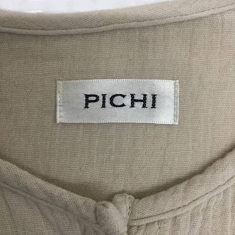 ピイチ PICHI シャツ、ブラウス 長袖 KBP-351 袖ボリューム切り替えガーゼチュニック ダブルガーゼ FREE 無地 ベージュ / ベージュ / レディース USED 古着 中古 10099924