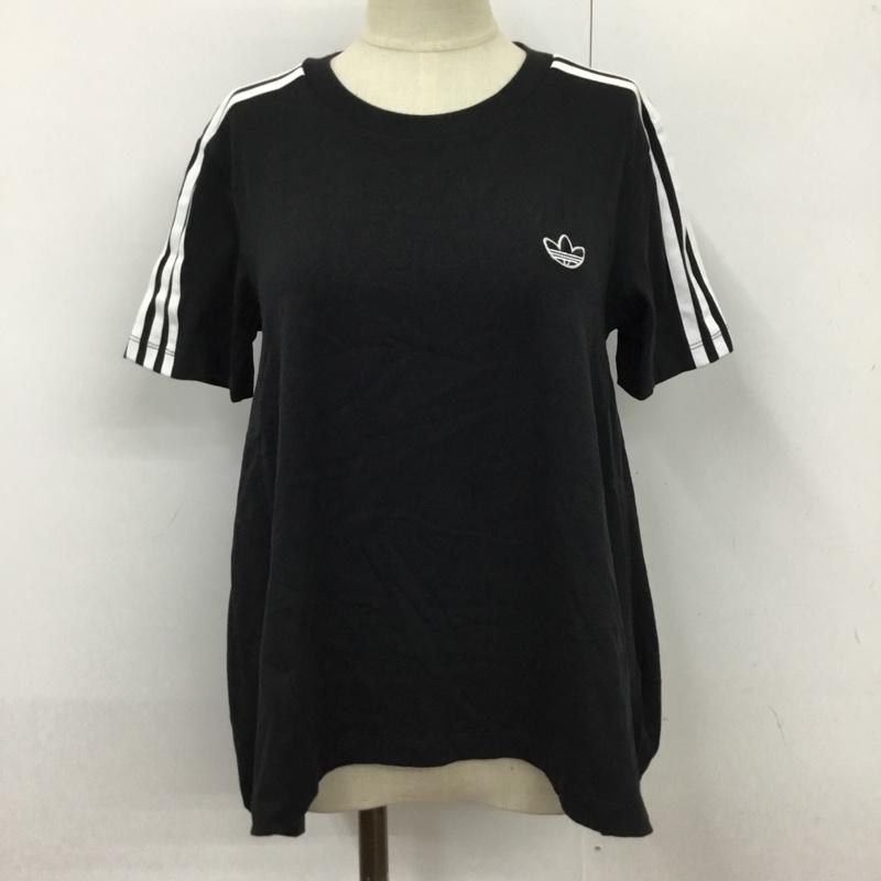 アディダス adidas Tシャツ 半袖 GN3173 3ストライプ M ワンポイント 黒 / ブラック / X 白 / ホワイト / レディース USED 古着 中古 10099943