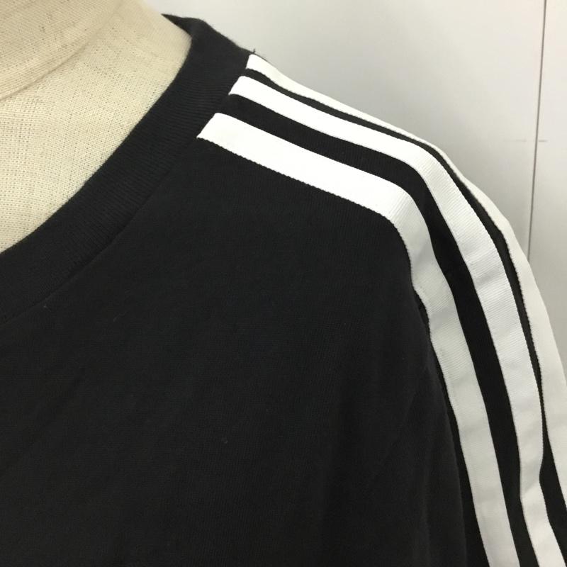 アディダス adidas Tシャツ 半袖 GN3173 3ストライプ M ワンポイント 黒 / ブラック / X 白 / ホワイト / レディース USED 古着 中古 10099943