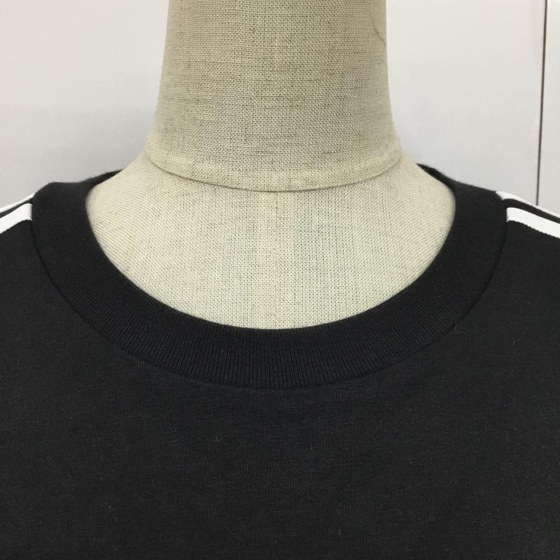 アディダス adidas Tシャツ 半袖 GN3173 3ストライプ M ワンポイント 黒 / ブラック / X 白 / ホワイト / レディース USED 古着 中古 10099943