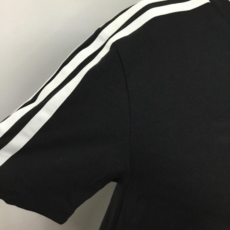 アディダス adidas Tシャツ 半袖 GN3173 3ストライプ M ワンポイント 黒 / ブラック / X 白 / ホワイト / レディース USED 古着 中古 10099943