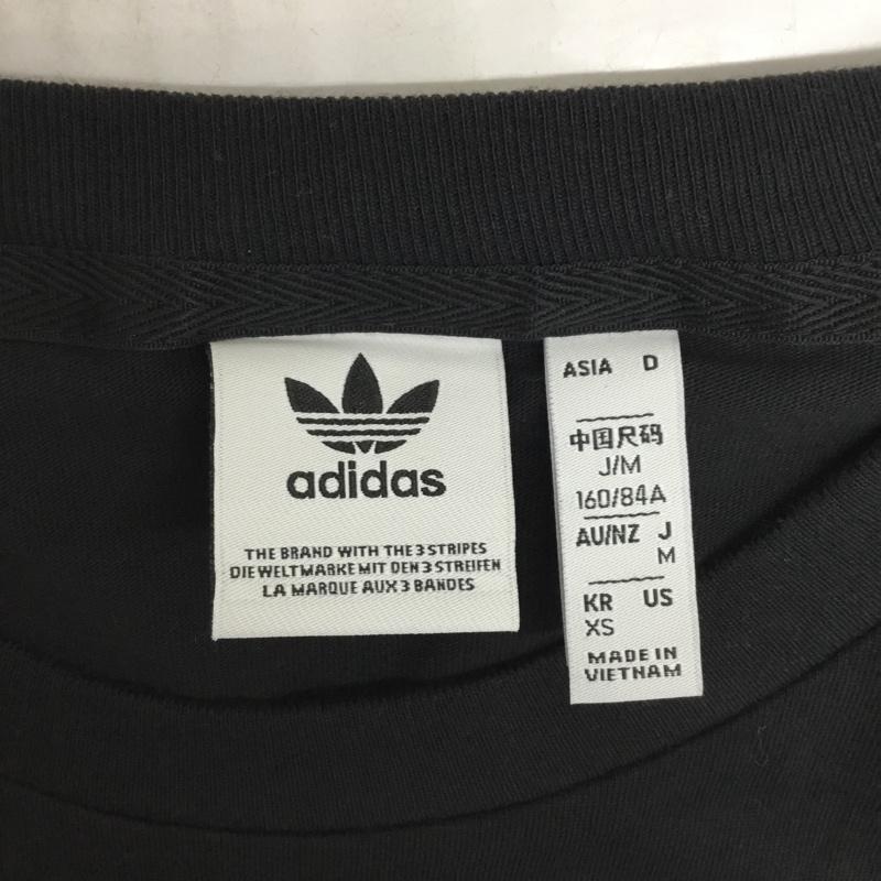 アディダス adidas Tシャツ 半袖 GN3173 3ストライプ M ワンポイント 黒 / ブラック / X 白 / ホワイト / レディース USED 古着 中古 10099943