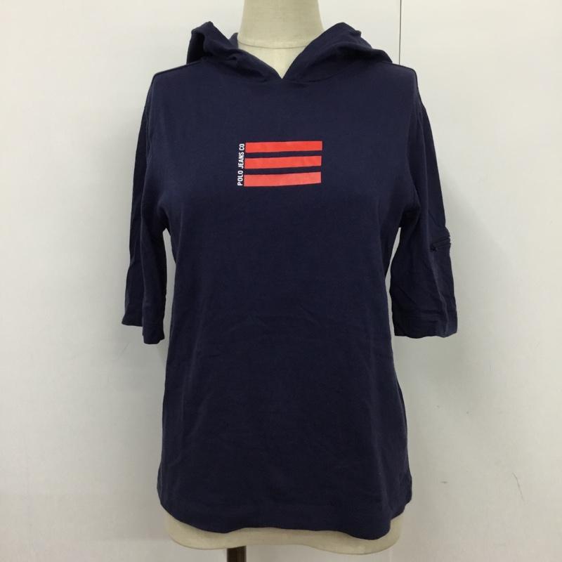 ポロジーンズ Polo Jeans Co. Tシャツ 半袖 KK-WJ-BM-6068 フード付き S プリント 紺 / ネイビー / X 赤 / レッド / レディース USED 古着 中古 10099945