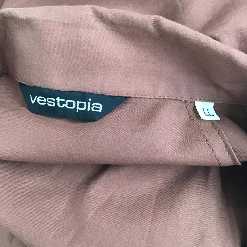 ベストピア vestopia シャツ、ブラウス 半袖 半袖シャツ カジュアルシャツ ポケットシャツ LL 花柄 茶 / ブラウン / メンズ USED 古着 中古 10099949
