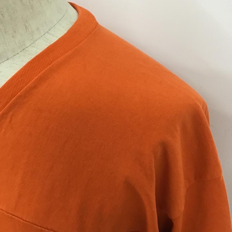 ロゴセブン LOGO7 Tシャツ 半袖 半袖カットソー プリントTシャツ クルーネックカットソー Vネックカットソー プリント 橙 / オレンジ / メンズ USED 古着 中古 10099966