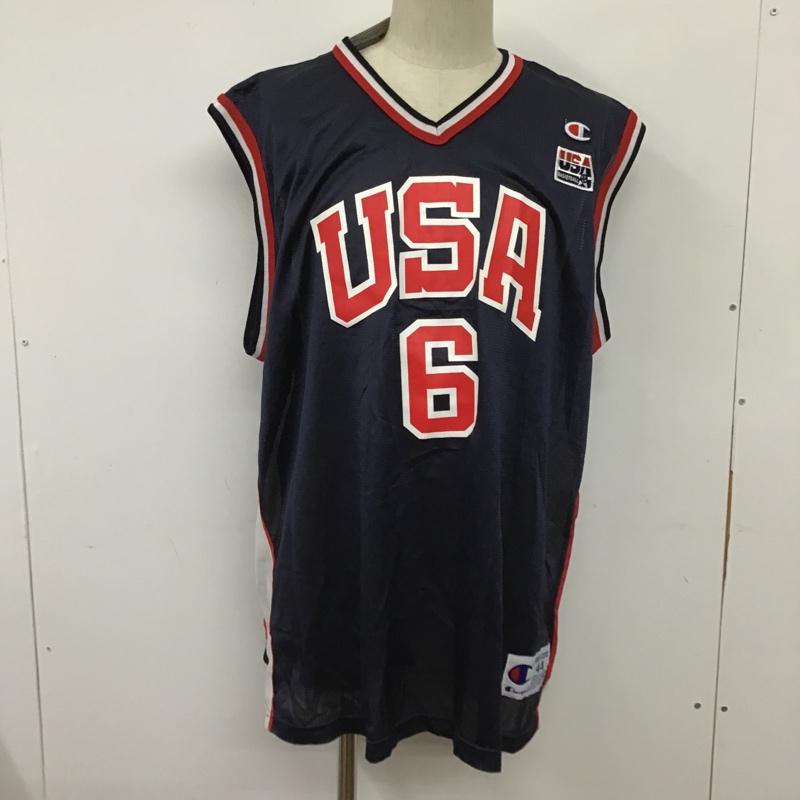 チャンピオン Champion タンクトップ タンクトップ タンクトップ ノースリーブカットソー プリントカットソー Vネックカットソー L プリント 紺 / ネイビー / メンズ USED 古着 中古 10099976