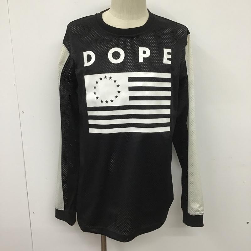 ドープ DOPE カットソー 長袖 長袖カットソー クルーネックカットソー ロングスリーブカットソー L ロゴ、文字 白 / ホワイト / X 黒 / ブラック / メンズ USED 古着 中古 10099984