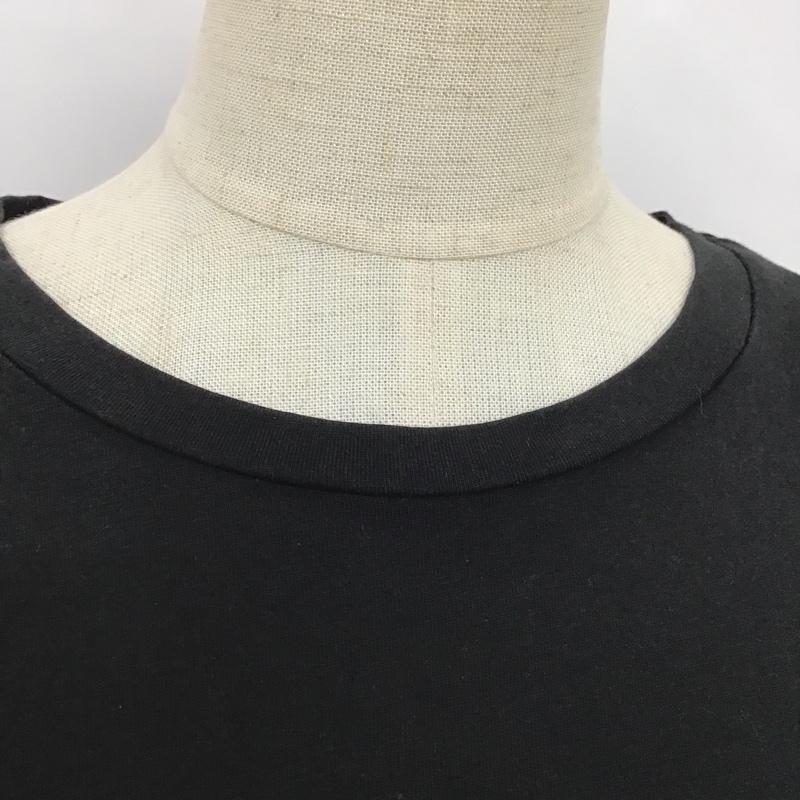 トミーヒルフィガー TOMMY HILFIGER Tシャツ 半袖 MW0MW16171 Tシャツ 半袖カットソー プリントTシャツ クルーネックカットソー L ロゴ、文字 X 刺繍 黒 / ブラック / レディース USED 古着 中古 10099993