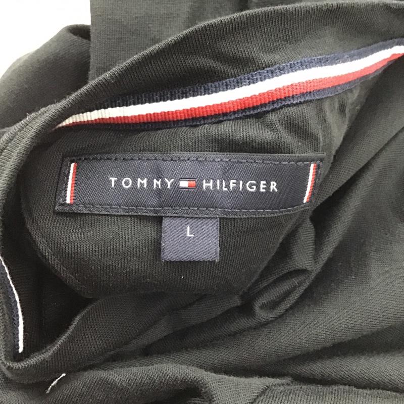 トミーヒルフィガー TOMMY HILFIGER Tシャツ 半袖 MW0MW16171 Tシャツ 半袖カットソー プリントTシャツ クルーネックカットソー L ロゴ、文字 X 刺繍 黒 / ブラック / レディース USED 古着 中古 10099993