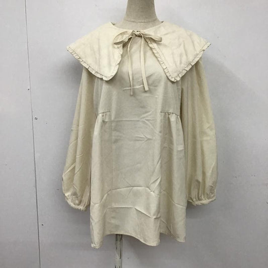 エヘカソポ ehka sopo カットソー 長袖 長袖ブラウス ビックカラーシャツ 長袖カットソー 長袖シャツ バックスリットシャツ FREE 無地 オフホワイト / オフホワイト /  レディース USED 古着 中古 10099997