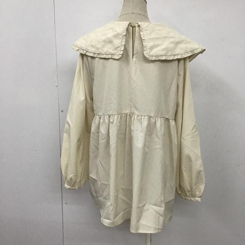 エヘカソポ ehka sopo カットソー 長袖 長袖ブラウス ビックカラーシャツ 長袖カットソー 長袖シャツ バックスリットシャツ FREE 無地 オフホワイト / オフホワイト /  レディース USED 古着 中古 10099997