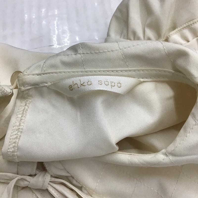 エヘカソポ ehka sopo カットソー 長袖 長袖ブラウス ビックカラーシャツ 長袖カットソー 長袖シャツ バックスリットシャツ FREE 無地 オフホワイト / オフホワイト /  レディース USED 古着 中古 10099997