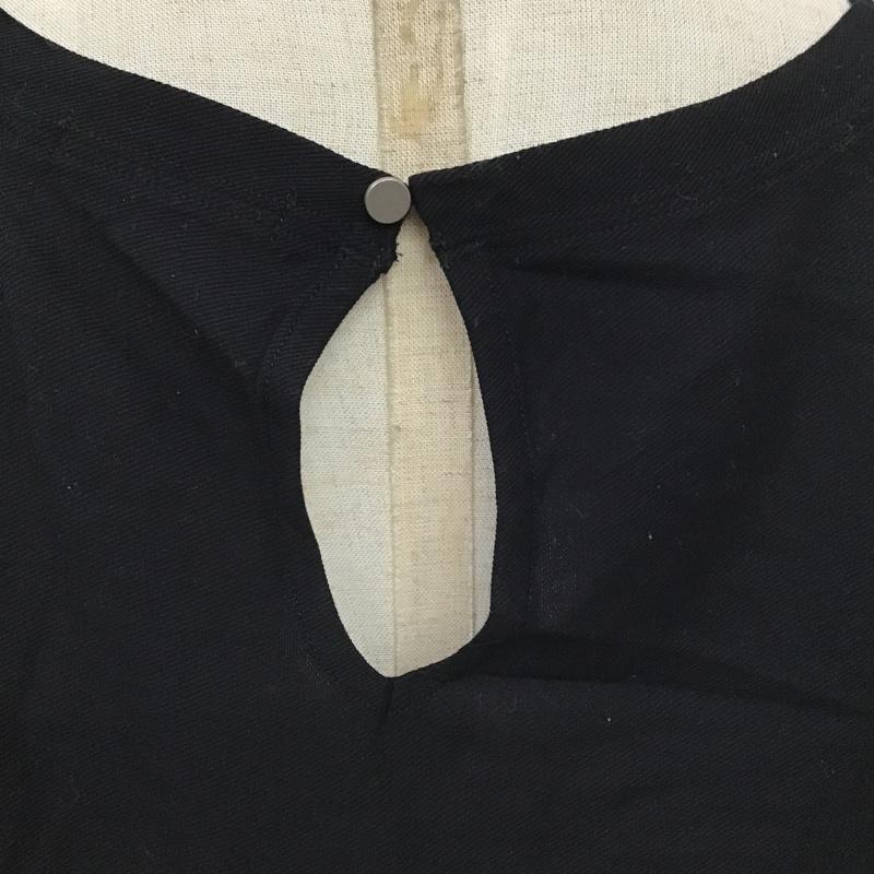 ジーナシス JEANASIS カットソー 半袖 JS062870SB チュールボリュームスリーブカットソー クルーネックカットソー 半袖カットソー FREE 無地 黒 / ブラック /  レディース USED 古着 中古 10100000