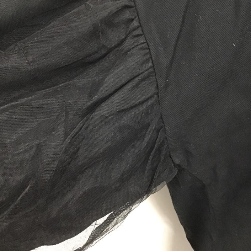 ジーナシス JEANASIS カットソー 半袖 JS062870SB チュールボリュームスリーブカットソー クルーネックカットソー 半袖カットソー FREE 無地 黒 / ブラック /  レディース USED 古着 中古 10100000