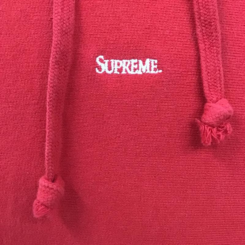 シュプリーム Supreme パーカー 長袖 スウェット プルオーバー フーディー スモールロゴ 裏起毛 M ロゴ、文字 赤 / レッド / メンズ USED 古着 中古 10100069