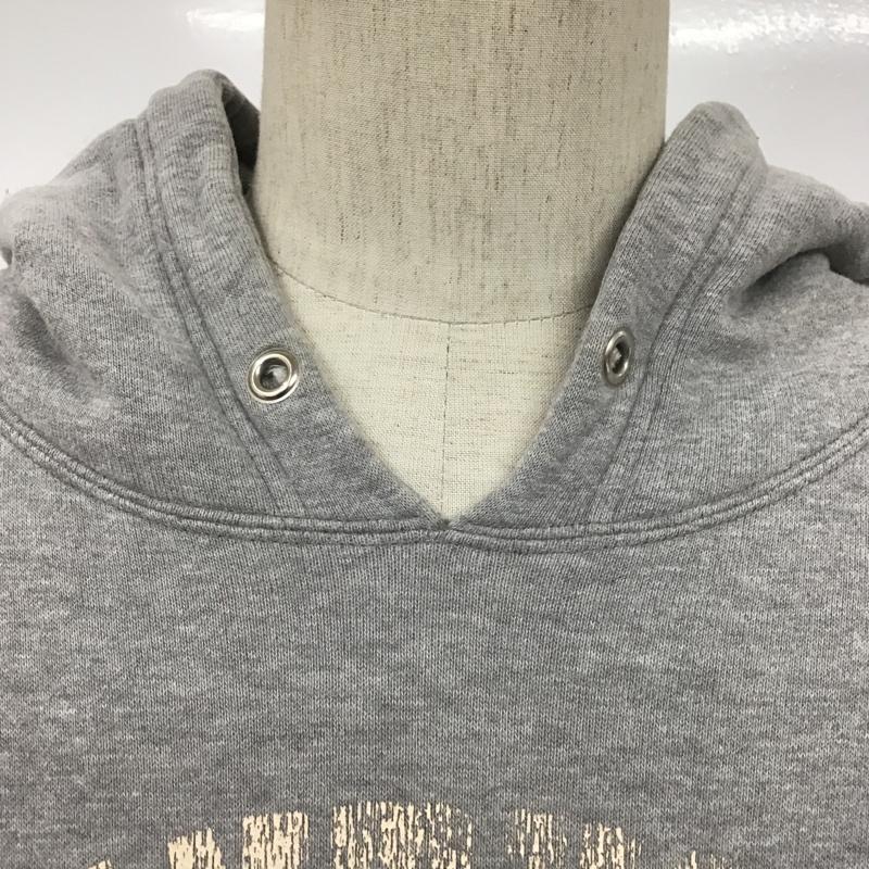 ビームス BEAMS パーカー 長袖 長袖スウェット 長袖トレーナー リブカットソー 長袖カットソー プリントトレーナー 長袖パーカー M プリント 灰 / グレー / メンズ USED 古着 中古 10100201