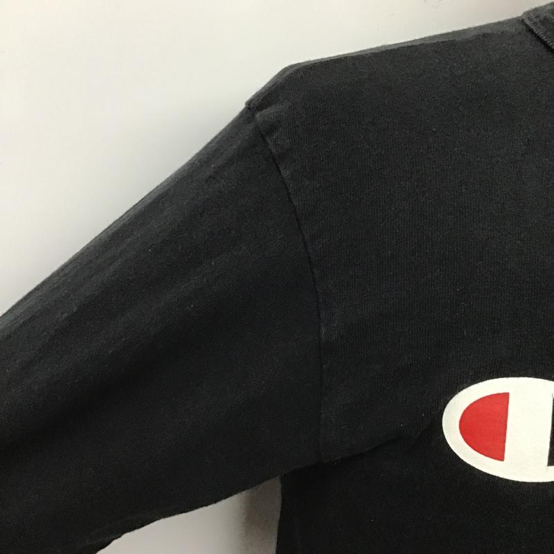 チャンピオン Champion カットソー 長袖 長袖カットソー クルーネックカットソー ロングスリーブカットソー プリントTシャツ M プリント 黒 / ブラック / メンズ USED 古着 中古 10100205