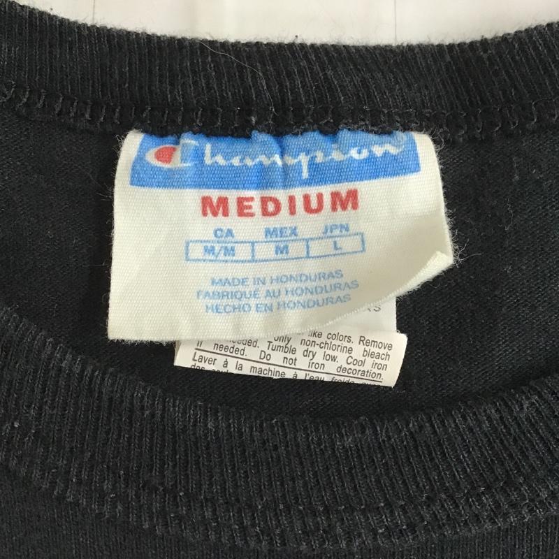 チャンピオン Champion カットソー 長袖 長袖カットソー クルーネックカットソー ロングスリーブカットソー プリントTシャツ M プリント 黒 / ブラック / メンズ USED 古着 中古 10100205