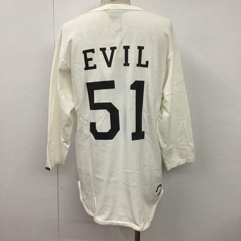 イーブルアクト EVILACT カットソー 長袖 EAwtr-TS78TQS EVILACT15thAnniversaryBackward3/4sleeveBaseball T’s ラグランTシャツ 長袖カットソー XL プリント 白 / ホワイト / メンズ USED 古着 中古 10100219