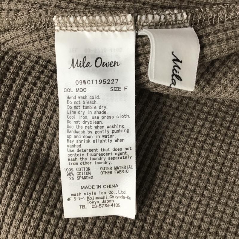 ミラオーウェン Mila Owen カットソー 長袖 09WCT195227 長袖カットソー クルーネックカットソー ロングスリーブカットソー FREE 無地 茶 / ブラウン /  レディース USED 古着 中古 10100240
