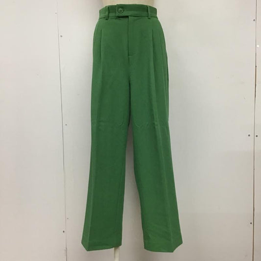 ジーナシス JEANASIS パンツ スラックス JS050553MC タックセンタープレスパンツ ワイドパンツ スラックス FREE 無地 緑 / グリーン /  レディース USED 古着 中古 10100246