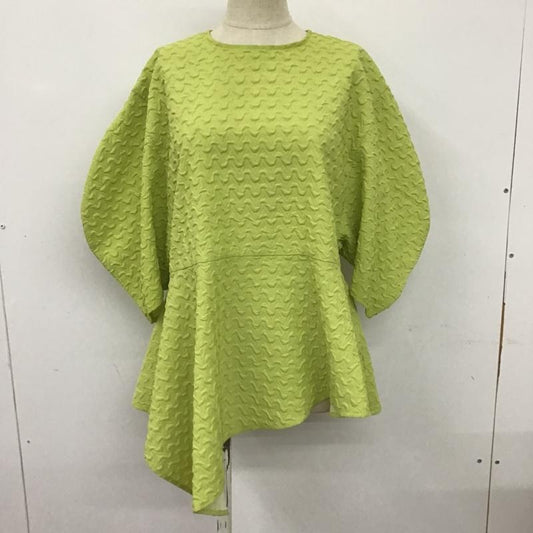 ケービーエフ KBF シャツ、ブラウス 長袖 KB35-23Q390 ジャガードイレヘムブラウス 半袖カットソー フレアシャツカットソー 無地 緑 / グリーン /  レディース USED 古着 中古 10100252