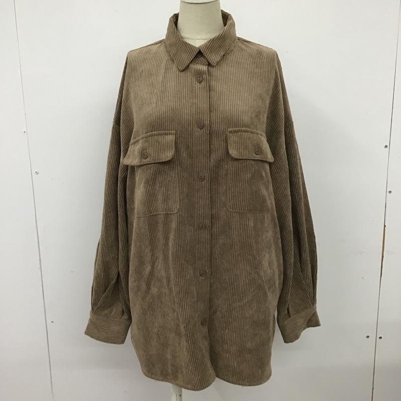 アズールバイマウジー AZUL BY MOUSSY シャツ、ブラウス 長袖 250DAS30-052H ソフトコーデュロイシャツ 長袖シャツ カラーシャツ カジュアルシャツ M 無地 茶 / ブラウン / レディース USED 古着 中古 10100254