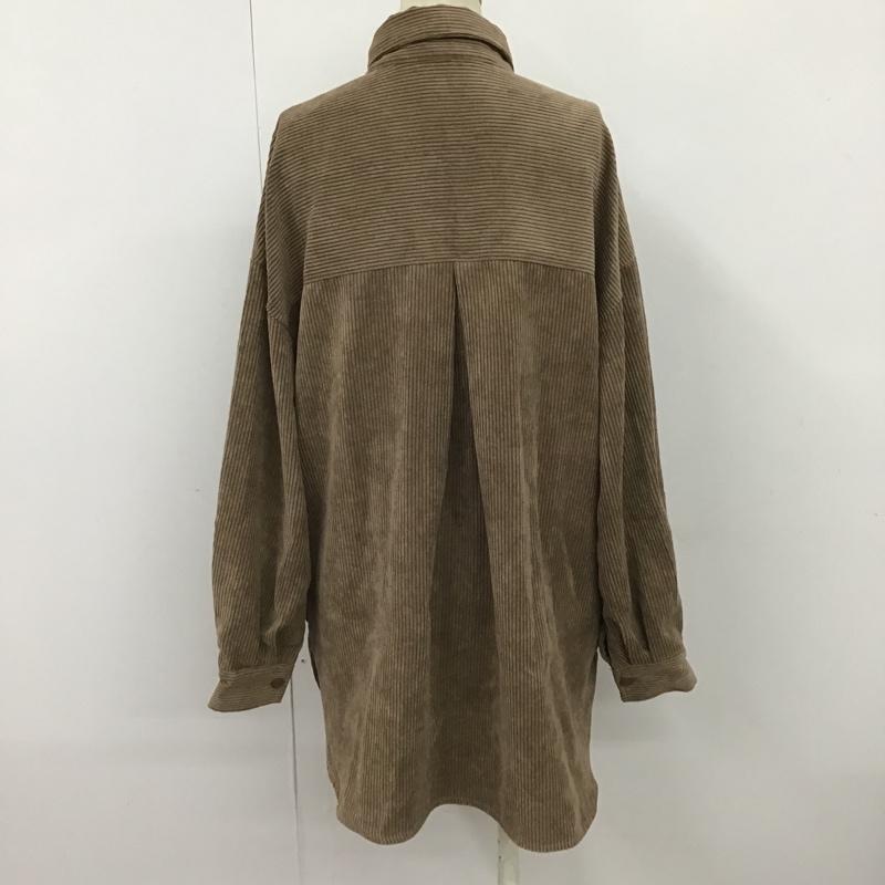 アズールバイマウジー AZUL BY MOUSSY シャツ、ブラウス 長袖 250DAS30-052H ソフトコーデュロイシャツ 長袖シャツ カラーシャツ カジュアルシャツ M 無地 茶 / ブラウン / レディース USED 古着 中古 10100254