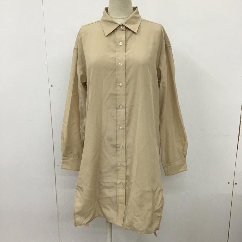 アズールバイマウジー AZUL BY MOUSSY ワンピース ひざ丈スカート 250DSC30-294C シャツワンピース 長袖シャツワンピース ロングワンピース S 無地 ベージュ / ベージュ / レディース USED 古着 中古 10100256