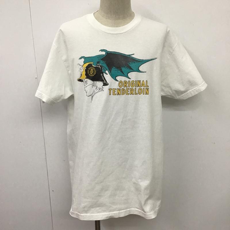 テンダーロイン TENDERLOIN Tシャツ 半袖 半袖カットソー プリントTシャツ クルーネックカットソー L プリント 白 / ホワイト / メンズ USED 古着 中古 10100267