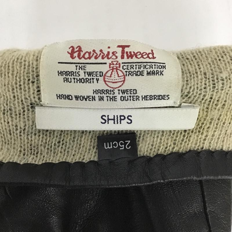 シップス SHIPS ファッション小物 手袋 Harris Tweed 25cm チェック 黒 / ブラック / X 青 / ブルー / メンズ USED 古着 中古 10100329