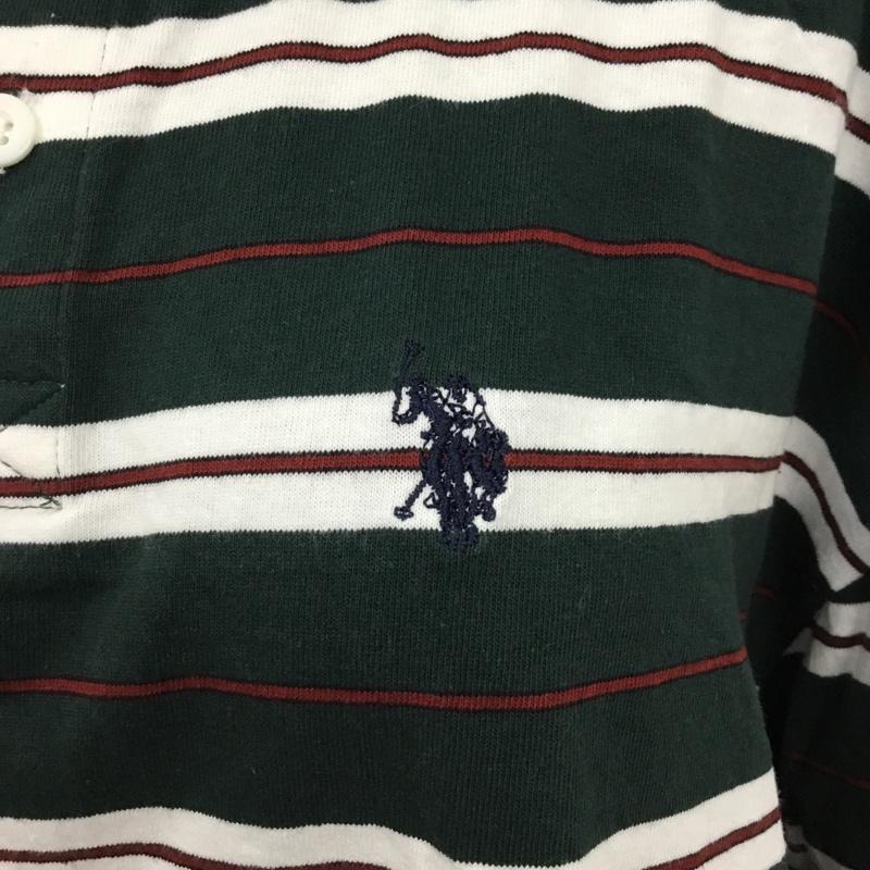 ユーエスポロアッスン U.S.POLO ASSN. ポロシャツ 長袖 PLL13231WG ラガーシャツ ボーダー FREE ワンポイント 白 / ホワイト / X 黒 / ブラック / X えんじ / ワインレッド / X 緑 / グリーン / レディース USED 古着 中古 10100359