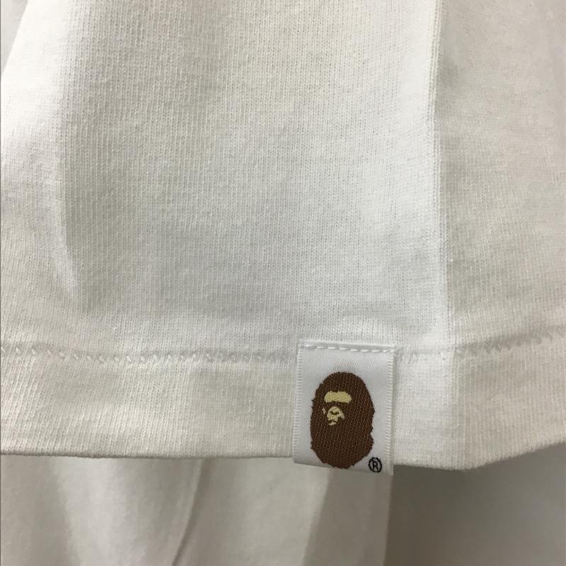 アベイシングエイプ A BATHING APE Tシャツ 半袖 半袖カットソー プリントTシャツ クルーネックカットソー XXL ロゴ、文字 白 / ホワイト / メンズ USED 古着 中古 10100373