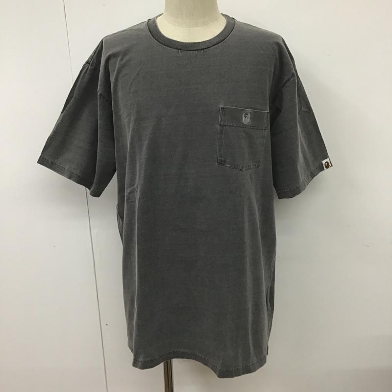 アベイシングエイプ A BATHING APE Tシャツ 半袖 半袖カットソー プリントTシャツ クルーネックカットソー XXL ロゴ、文字 黒 / ブラック / メンズ USED 古着 中古 10100375