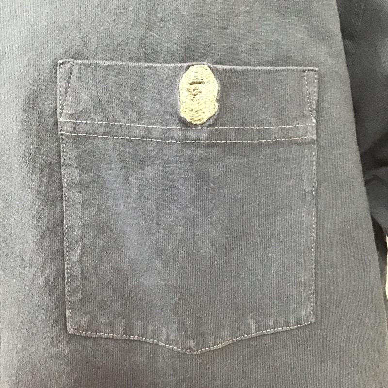 アベイシングエイプ A BATHING APE Tシャツ 半袖 半袖カットソー プリントTシャツ クルーネックカットソー XXL ロゴ、文字 紺 / ネイビー / メンズ USED 古着 中古 10100378