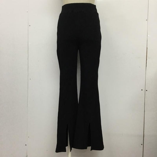スライ SLY ボトムス ボトムス 030CSM81-4680 FRONT SLIT RIB FLARE PT リブパンツ 1 無地 黒 / ブラック /  レディース USED 古着 中古 10100423