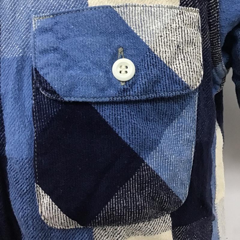 ダブルワークス DUBBLEWORKS シャツ、ブラウス 半袖 ワークシャツ チェック 白 / ホワイト / X 青 / ブルー / X 紺 / ネイビー / メンズ USED 古着 中古 10100436