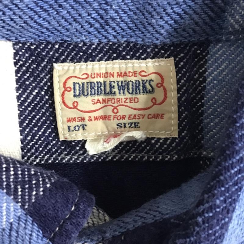 ダブルワークス DUBBLEWORKS シャツ、ブラウス 半袖 ワークシャツ チェック 白 / ホワイト / X 青 / ブルー / X 紺 / ネイビー / メンズ USED 古着 中古 10100436