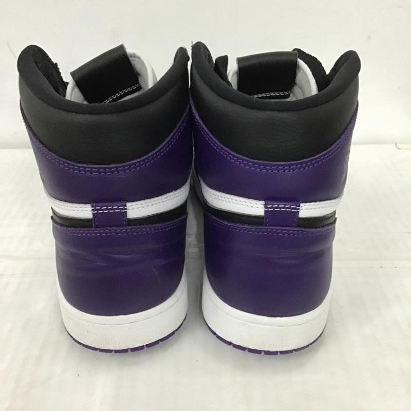 ナイキ NIKE スニーカー スニーカー 555088 500 AIR JORDAN 1 RETRO HIGH OG 29cm 箱有 29.0cm ロゴ、文字 白 / ホワイト / X 黒 / ブラック / X 紫 / パープル / メンズ USED 古着 中古 10100459