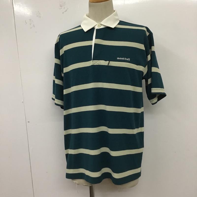 モンベル mont-bell ポロシャツ 半袖 ボーダー L ボーダー柄 マルチカラー / マルチカラー / メンズ USED 古着 中古 10100551