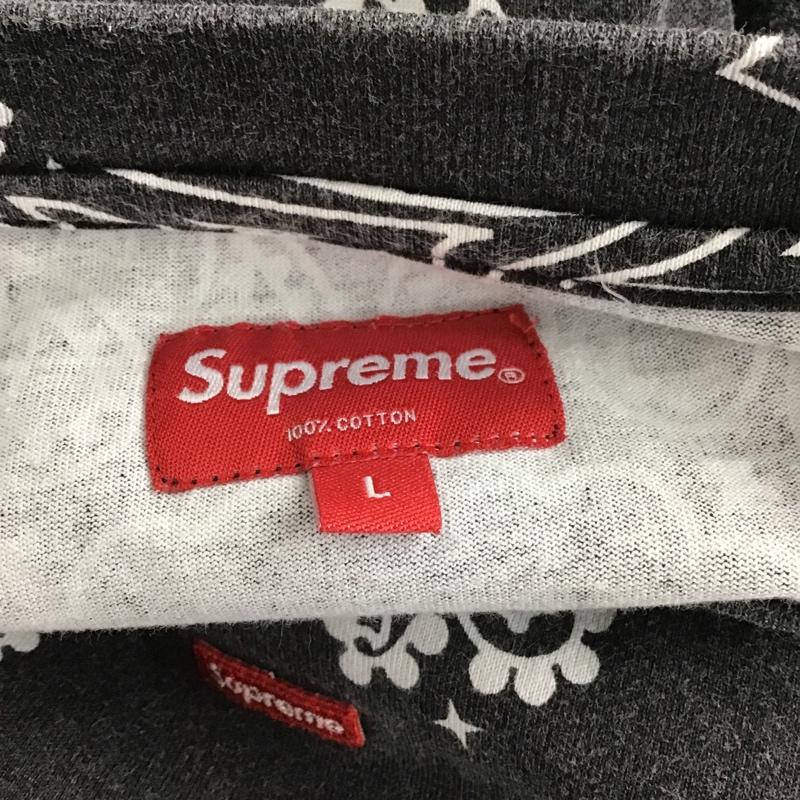 シュプリーム Supreme Tシャツ 半袖 21SS smallBoxbandanatee バンダナTシャツ プリントTシャツ 半袖カットソー L 総柄 黒 / ブラック / X 白 / ホワイト / メンズ USED 古着 中古 10100597